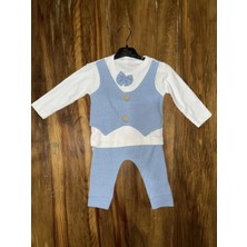 3-12 Aylık Papyonlu Takım Mavibeyaz