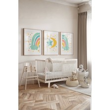 Fuart.Co Gökkuşağı Şenliği 3lü Çocuk Odası Poster Seti (Çerçevesiz) Sccfu