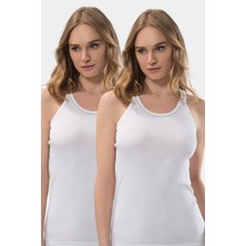 Türen Kadın Şerit Detaylı Pamuklu Atlet 2'li Paket