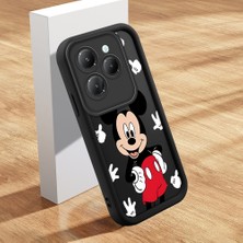 Ucuc Infinix Hot 40/hot 40 Pro Uyumlu Siyah Silikon Kılıf Mickey Mouse Desenli Darbe Emici Kamera Koruma Kapak