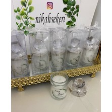 Siyah Lale Kristal Kapaklı Mum Cam Nikah, Söz, Nişan Hediyelik - 100 Adet