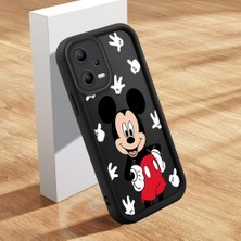 Ucuc Xiaomi Redmi Note 12 5g Uyumlu Siyah Silikon Kılıf Mickey Mouse Desenli Darbe Emici Kamera Koruma Kapak
