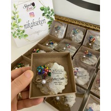 Siyah Lale Çiçekli Epoksi Magnet Kutulu Nikah, Söz, Nişan Hediyelik - 100 Adet