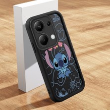Ucuc Xiaomi Redmi Note Note 14S Uyumlu Siyah Silikon Kılıf Sevimli Stitch Desenli Darbe Emici Kamera Koruma Kapak