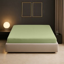 Sabia Soft Touch %100 Pamuk 62 Tel – 200X200 +37 cm Yüksekliğe Kadar Uygun Battal Boy Lastikli Çarşaf Zeytin
