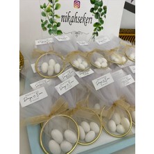 Siyah Lale Halka Nikah Şekeri Fıstık Şekerli Söz, Nişan Hediyelik - 100 Adet