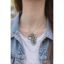 Herşey Nota Beyin Detaylı Kuru Kafa Figürlü Gümüş Renk Unisex Gotik Günlük Kolye 60 cm