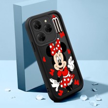 Ucuc Tecno Spark 20 Pro Uyumlu Siyah Silikon Kılıf Mickey Mouse Desenli Darbe Emici Kamera Koruma Kapak