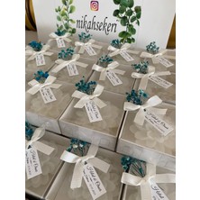 Siyah Lale Kutulu Mum Nikah, Söz, Nişan Hediyelik - 25 Adet