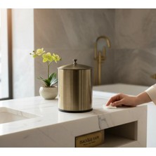 İsaoğlu Yapı Antik Gold Eskitme Çöp Kovası Retro Banyo Çöp Kovası Kulplu