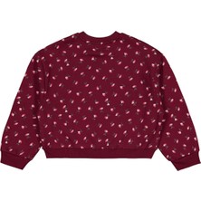 Civil Girls Çıtır Çiçek Desenli 10-13 Yaş Sweatshirt - Bordo 13-14 Yaş