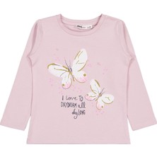 Civil Girls Kelebek Baskılı 2-5 Yaş Sweatshirt - Pembe 2-3 Yaş