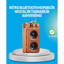 UMD Tekno Retro Bluetooth Hoparlör Ahşap Görünümlü 5W Çift Stereo Ses Uygun