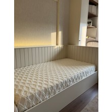 Danteel Home Püsküllü Iskandinav Divan Örtüsü ,pike, Yatak Örtüsü Krem