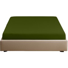 Sabia Soft Touch %100 Pamuk 62 Tel (155 Tc) 280X280 cm Battal Boy Düz Çarşaf Koyu Yeşil