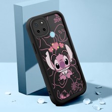 Ucuc Realme C21Y/C25Y Uyumlu Siyah Silikon Kılıf Sevimli Stitch Desenli Darbe Emici Kamera Koruma Kapak