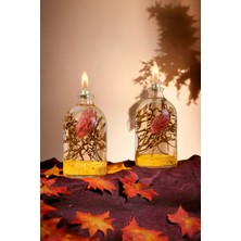 PremiumPort El Yapımı Doğal Bitkili Sarı Dekoratif Mum Seti, Sıcak Atmosfer Sağlar