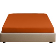 Sabia Soft Touch %100 Pamuk 62 Tel – 200X200 +37 cm Yüksekliğe Kadar Uygun Battal Boy Lastikli Çarşaf Kiremit