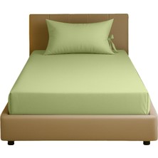 Sabia Soft Touch %100 Pamuk 62 Tel – 90X190 +30 cm Tek Kişilik Lastikli Çarşaf Seti Zeytin