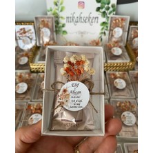 Siyah Lale Kahve Kutusu Süslü Nikah, Söz, Nişan Hediyelik - 50 Adet