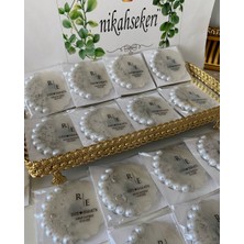 Siyah Lale Incili Epoksi Magnet Paketli Nikah, Söz, Nişan Hediyelik - 100 Adet