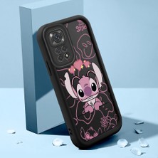 Ucuc Xiaomi Redmi Note 11/11S Uyumlu Siyah Silikon Kılıf Sevimli Stitch Desenli Darbe Emici Kamera Koruma Kapak