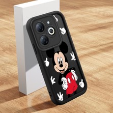 Ucuc Infinix Smart 8/smart 8 Pro Uyumlu Siyah Silikon Kılıf Mickey Mouse Desenli Darbe Emici Kamera Koruma Kapak