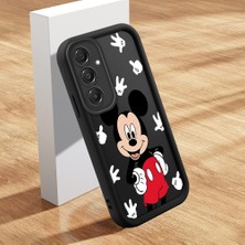 Ucuc Samsung Galaxy A16 Uyumlu Siyah Silikon Kılıf Mickey Mouse Desenli Darbe Emici Kamera Koruma Kapak
