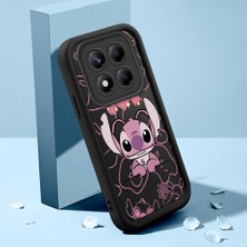 Ucuc Xiaomi Redmi Note 14 Pro 4g Uyumlu Siyah Silikon Kılıf Sevimli Stitch Desenli Darbe Emici Kamera Koruma Kapak
