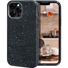 Grabono Apple iPhone 13 Pro Max Kılıf Simli Parlak Sert Tpu+Pc Dayanıklı Kılıf
