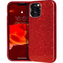 Grabono Apple iPhone 13 Pro Max Kılıf Simli Parlak Sert Tpu+Pc Dayanıklı Kılıf