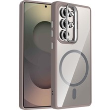 Grabono Galaxy S24 Ultra Kılıf 2 Ürün Bir Arada Stant Olabilen Kamera Lens Korumalı ve Kenarları Renkli Kapak