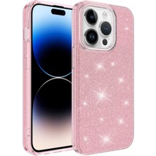 Grabono Apple iPhone 14 Pro Kılıf Simli Parlak Sert Tpu+Pc Dayanıklı Kılıf