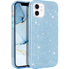 Grabono Apple iPhone 12 Pro Max Kılıf Simli Parlak Sert Tpu+Pc Dayanıklı Kılıf