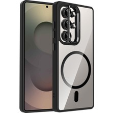 Grabono Galaxy S24 Ultra Kılıf 2 Ürün Bir Arada Stant Olabilen Kamera Lens Korumalı ve Kenarları Renkli Kapak