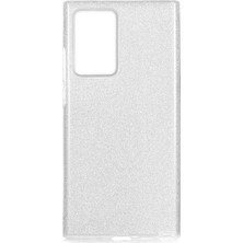 Grabono Samsung Galaxy Note 20 Ultra Kılıf Simli Parlak Sert Tpu+Pc Dayanıklı Kılıf