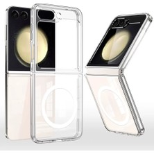 Grabono Galaxy Z Flip 7 Kılıf Magsafe Şeffaf Sert Pc+Tpu Sararmaz Şeffaf Lansman Pemium Kapak
