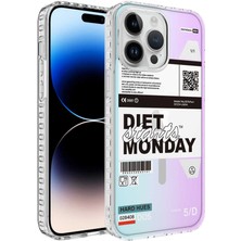 Grabono Apple iPhone 14 Pro Max Kılıf Kenarları Airbumper Darbeye Dayanıklı Tasarım Renkli Desenli Silikon Elegans Case