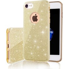 Grabono Apple Iphone 7 Plus / Iphone 8 Plus Kılıf Simli Parlak Sert Tpu+Pc Dayanıklı Kılıf