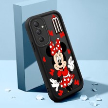 Ucuc Samsung Galaxy A54 Uyumlu Siyah Silikon Kılıf Mickey Mouse Desenli Darbe Emici Kamera Koruma Kapak