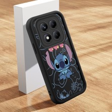 Ucuc Xiaomi Redmi Note 14 Pro 4g Uyumlu Siyah Silikon Kılıf Sevimli Stitch Desenli Darbe Emici Kamera Koruma Kapak