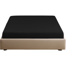 Sabia Soft Touch %100 Pamuk 62 Tel – 160X200 +37 cm Yüksekliğe Kadar Uygun Çift Kişilik Lastikli Çarşaf Siyah