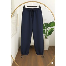 Eceylül Moda 3iplik Pamuklu Beli Lastikli Paçası Ayarlanabili Baggy Eşofman Altı-Kadın Rahat Kalıp(Nakış Mevcut)