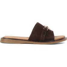 Celal Gültekin Kadın Kahverengi Süet Deri Terlik