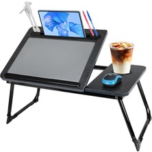 Miletus Yükseltilebilir Siyah Laptop Sehpası Koltuk Çalışma Sehpası Yatak Sehpası Yatak Masası Ysusb