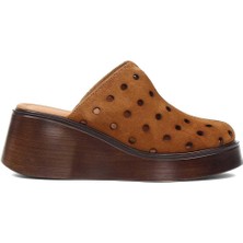 Celal Gültekin Kadın Taba Dolgu Topuklu Süet Deri Terlik