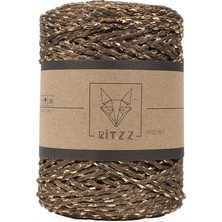 Ritzz Luvia Polyester Simli Çanta Ipi Kahverengi - Gold Sim