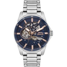 Slazenger Erkek Kol Saati – 44 Mm, Gümüş Metal Kordon, Koyu Mavi Kadran, 10 Atm