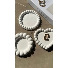 CasadiDuck Baloncuk Görünümlü Taş Tozu Dekoratif Tabak 6'lı Set