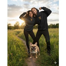 Muhtar Store Sevgililer Günü Bulldog Köpeği Figürlü Çift Hoodie Kombini